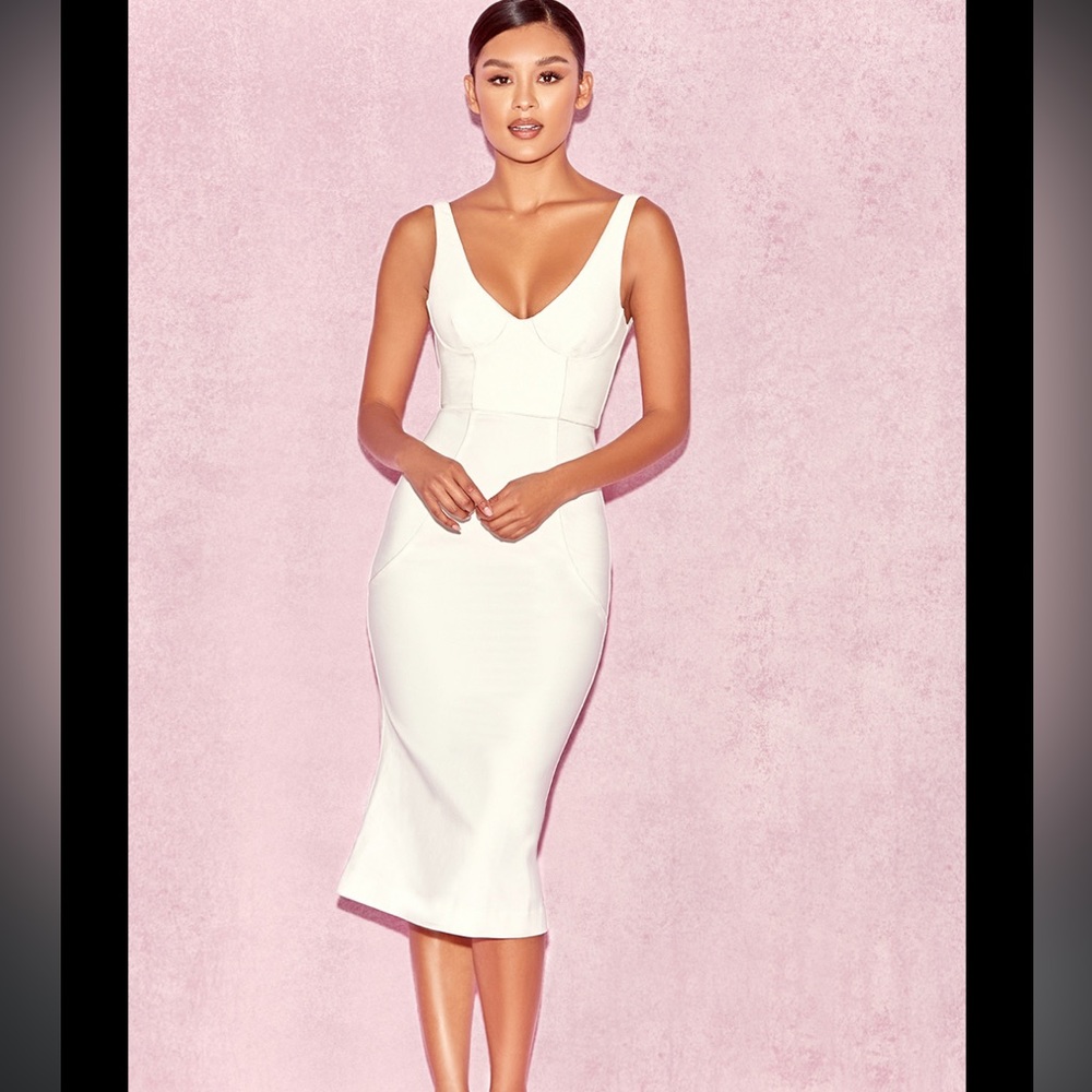 House of cb Hama dress. White. Brand new. Tags on
